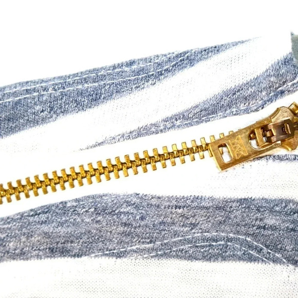 J. Crew woman’s pullover top. Gray and white stripes. Size Medium - Picture 4 of 7